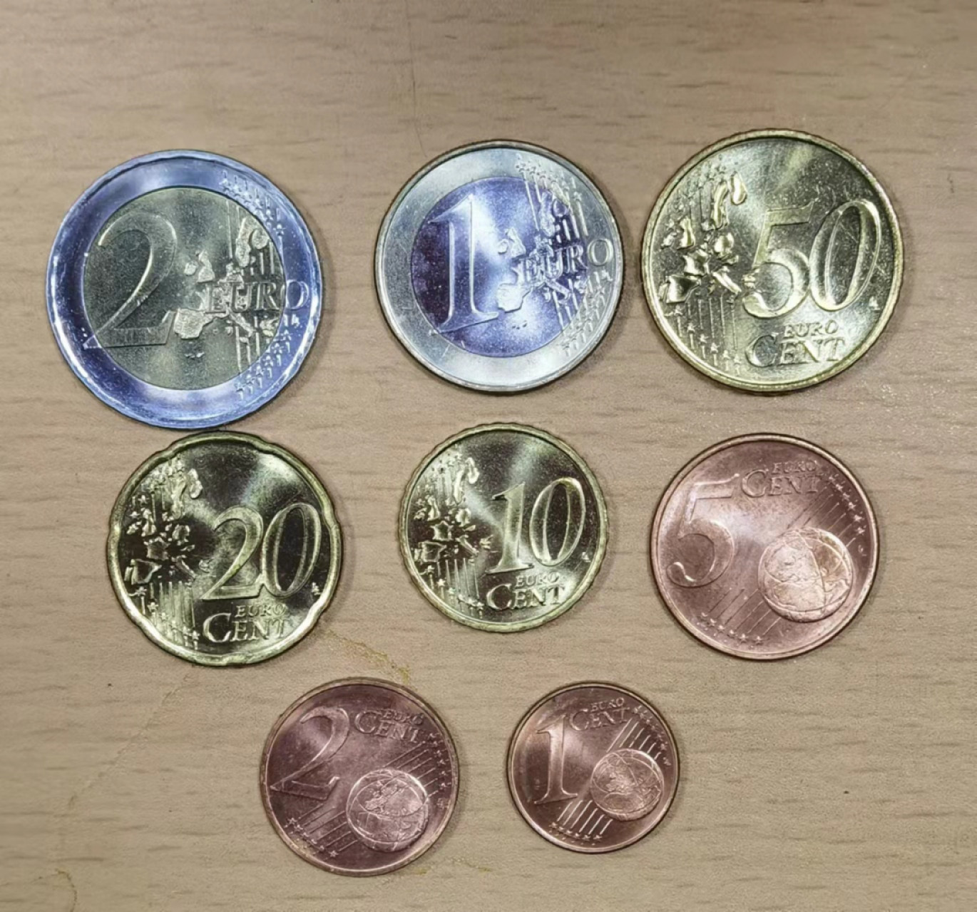 北京马甸外国钱币专卖店微拍第六十七期，非贵金属外国纪念币，流通币专场，陆续上新欢迎关注 好品UNC级2002年版奥地利流通币8枚／套，从原装卡册里拆下来的原装品相