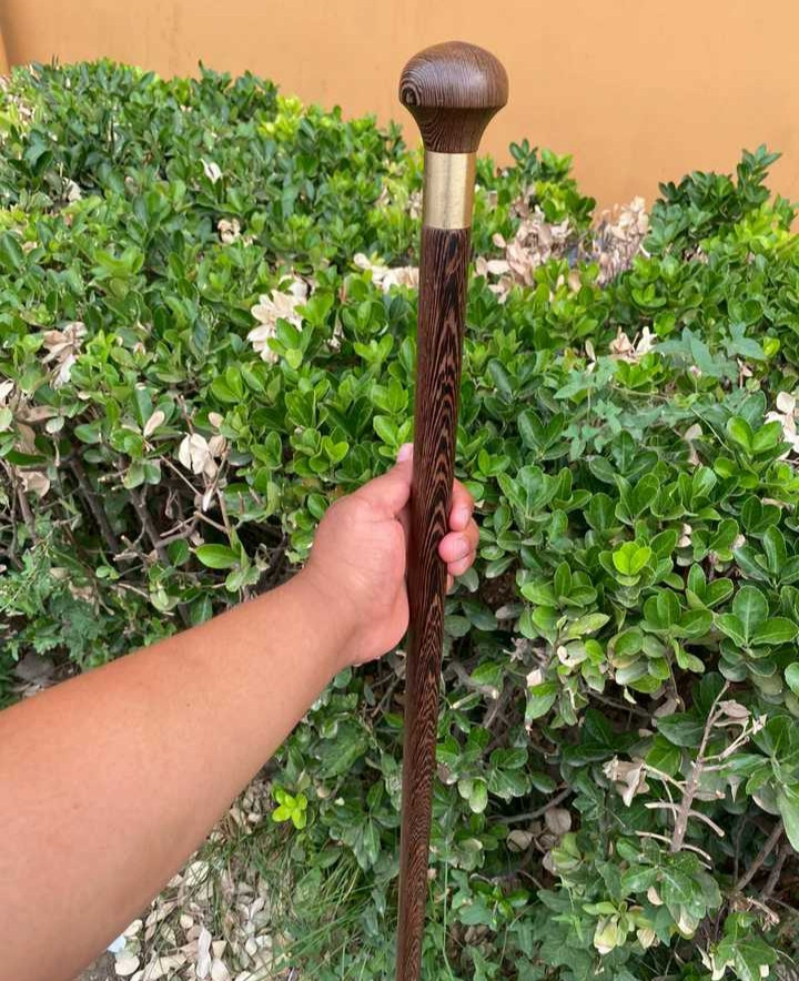 鸡翅木圆头拐棍