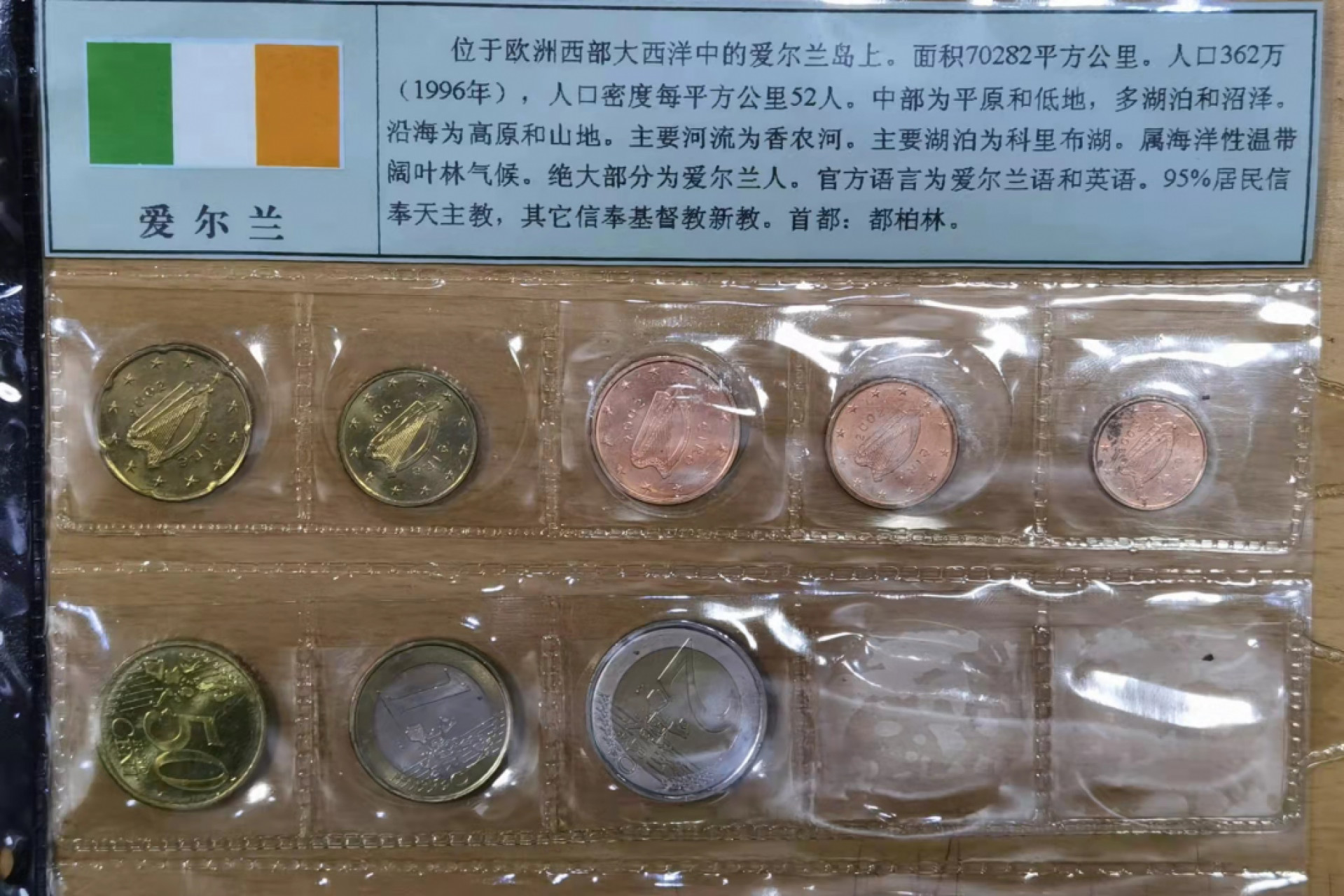 北京马甸外国钱币专卖店微拍第六十七期，非贵金属外国纪念币，流通币专场，陆续上新欢迎关注 好品UNC2002年版爱尔兰流通币8枚／套