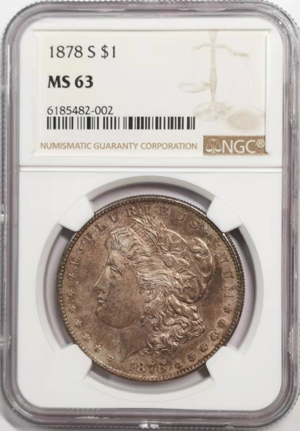 凡希社世界钱币微拍第一百八十五期 1878S美国摩根壹元NGC-MS63