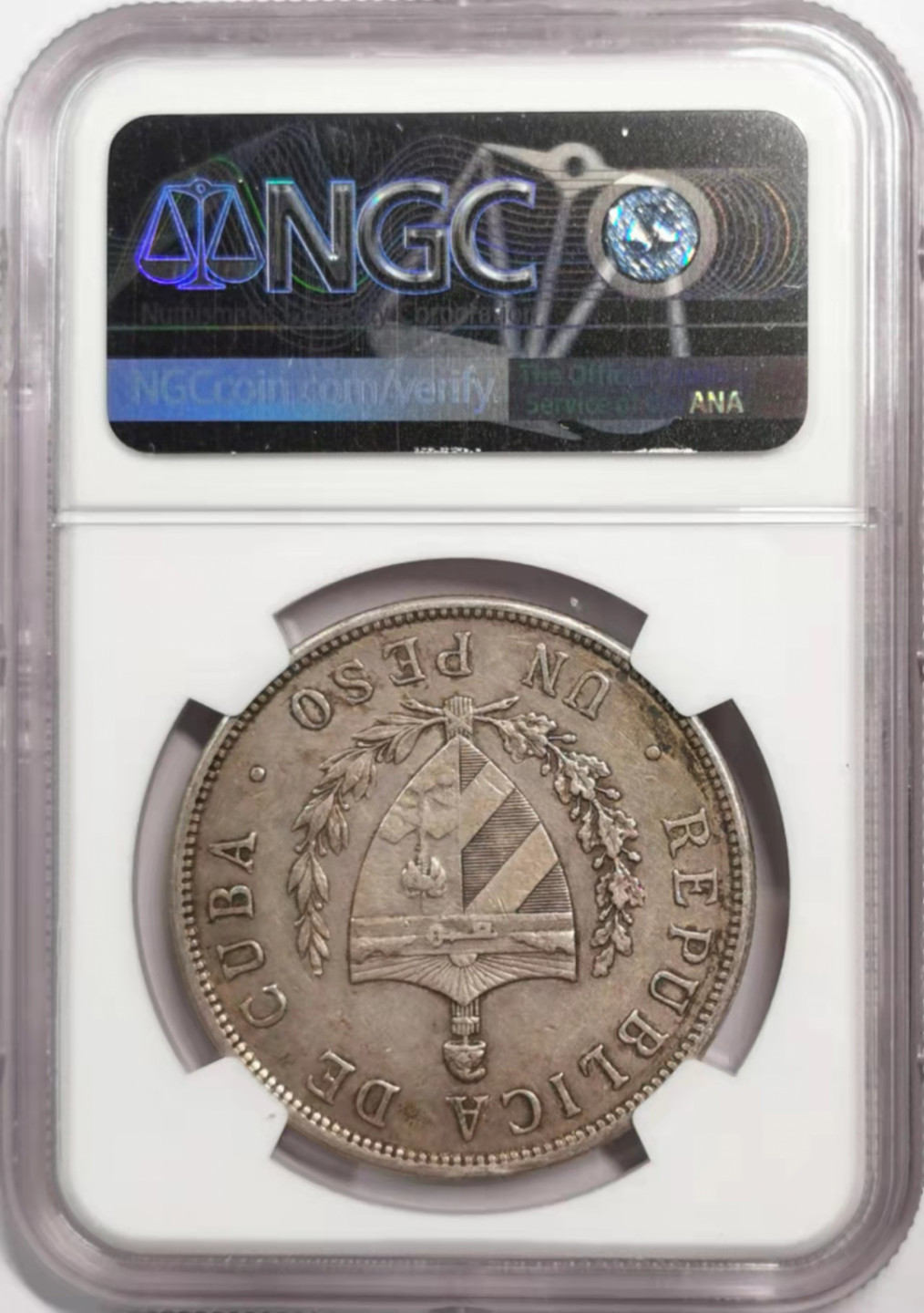 凡希社世界钱币微拍第一百八十五期 1932古巴五角星比索NGC-AU55