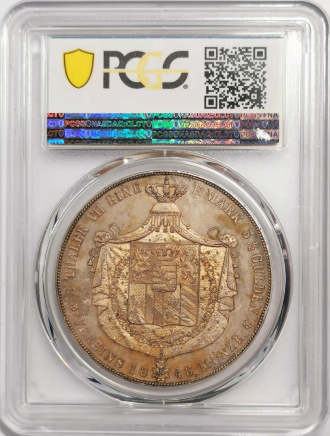 凡希社世界钱币微拍第一百八十五期 荐！1848德国萨克森魏玛爱森纳赫2泰勒大银PCGS-MS63罕见收藏级！