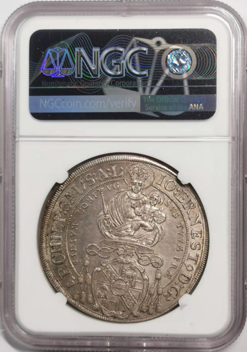 凡希社世界钱币微拍第一百八十五期 荐！1708萨尔茨堡圣鲁伯特泰勒大银NGC-MS61金色浅包浆