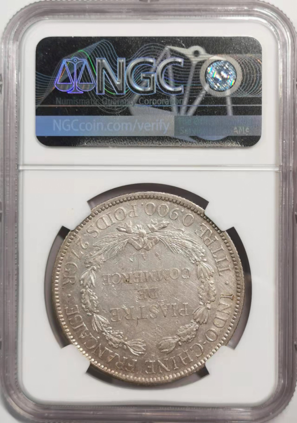 凡希社世界钱币微拍第一百八十五期 1899A法属印度支那皮亚斯特NGC-AU55