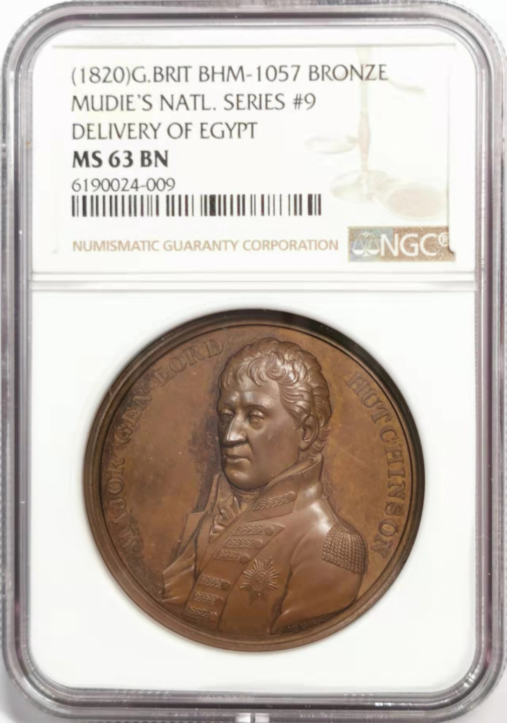 凡希社世界钱币微拍第一百八十五期 荐！英国进军埃及纪念铜章NGC-MS63