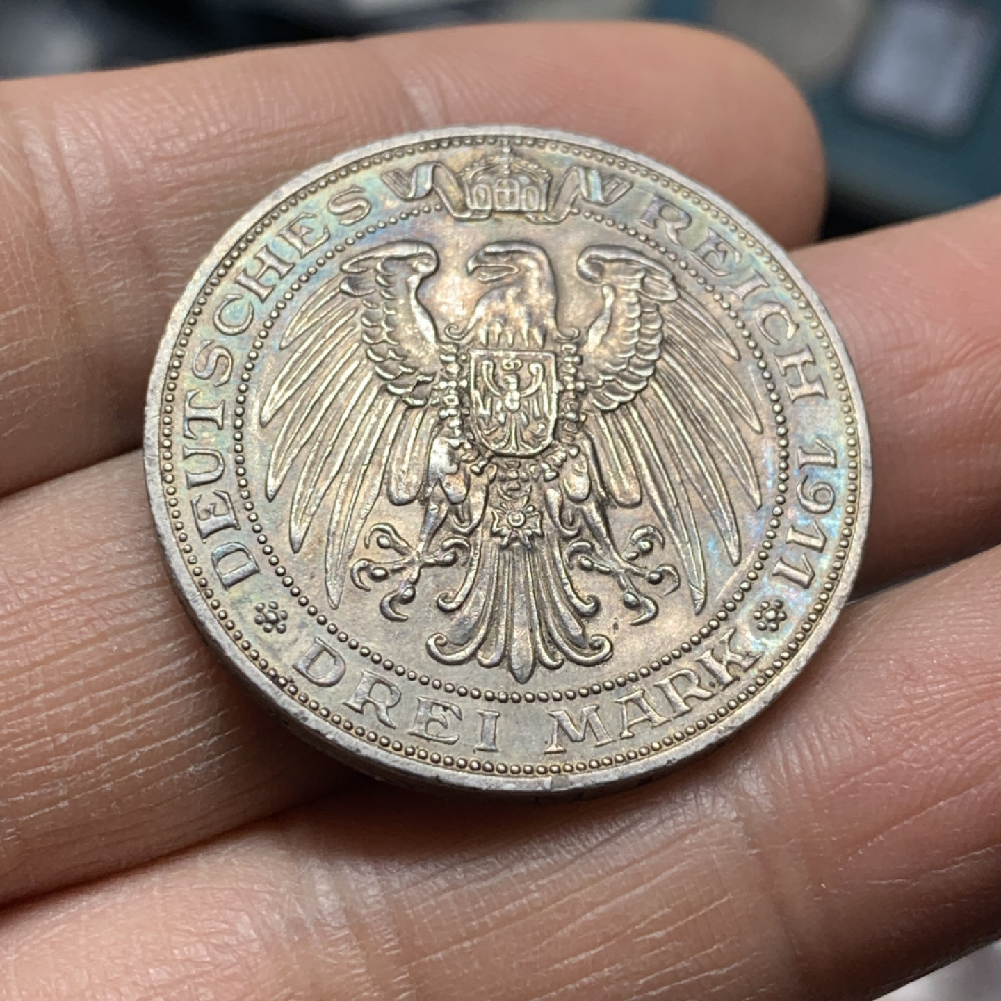 《竞宝斋》第27场-本周日，周一2场连拍（全场顺丰包邮） 1911年德国普鲁士布雷斯劳大学3马克