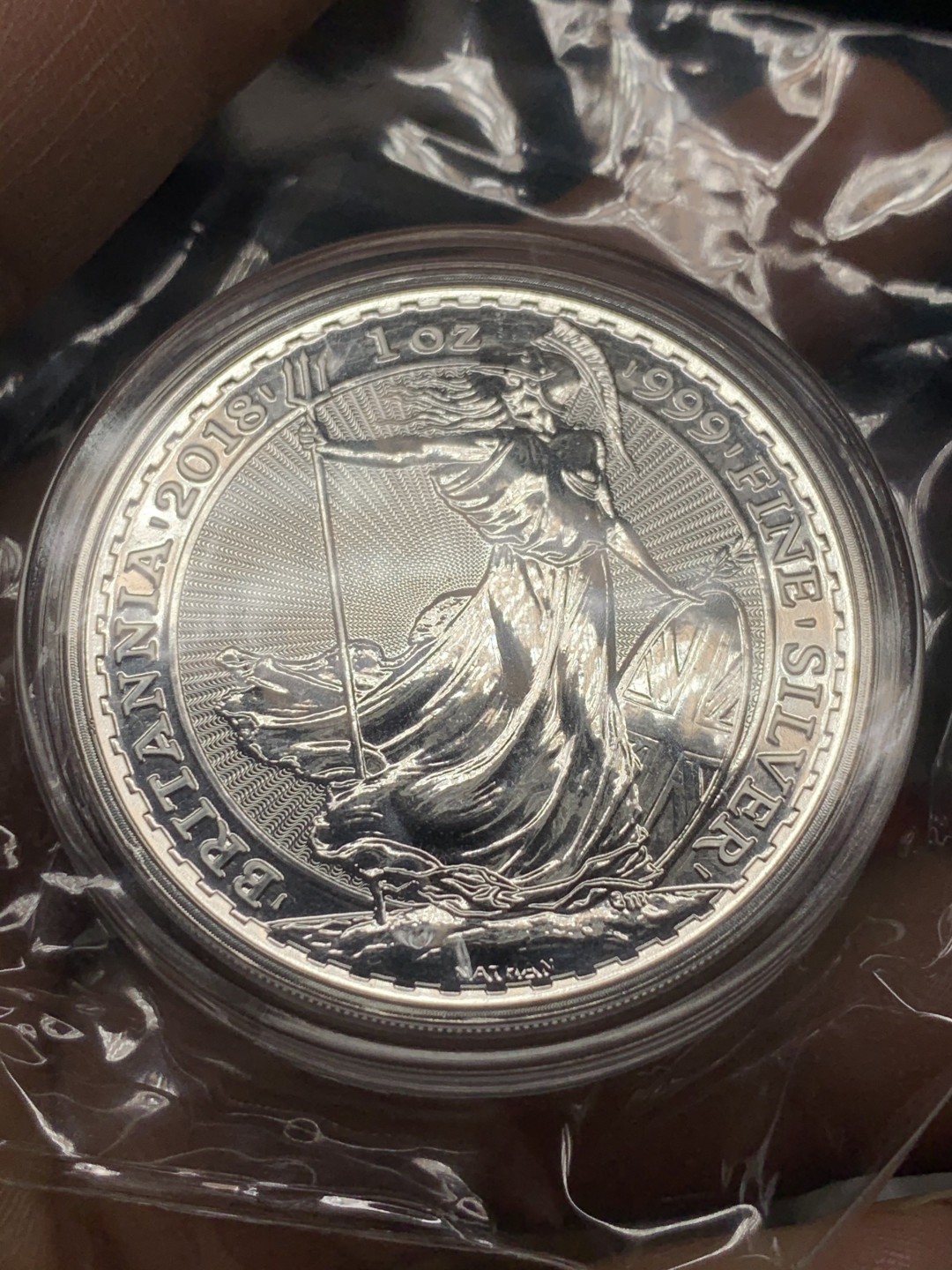 《竞宝斋》第27场-本周日，周一2场连拍（全场顺丰包邮） 2018年 英国不列颠女神1盎司银币 含银量99.9%