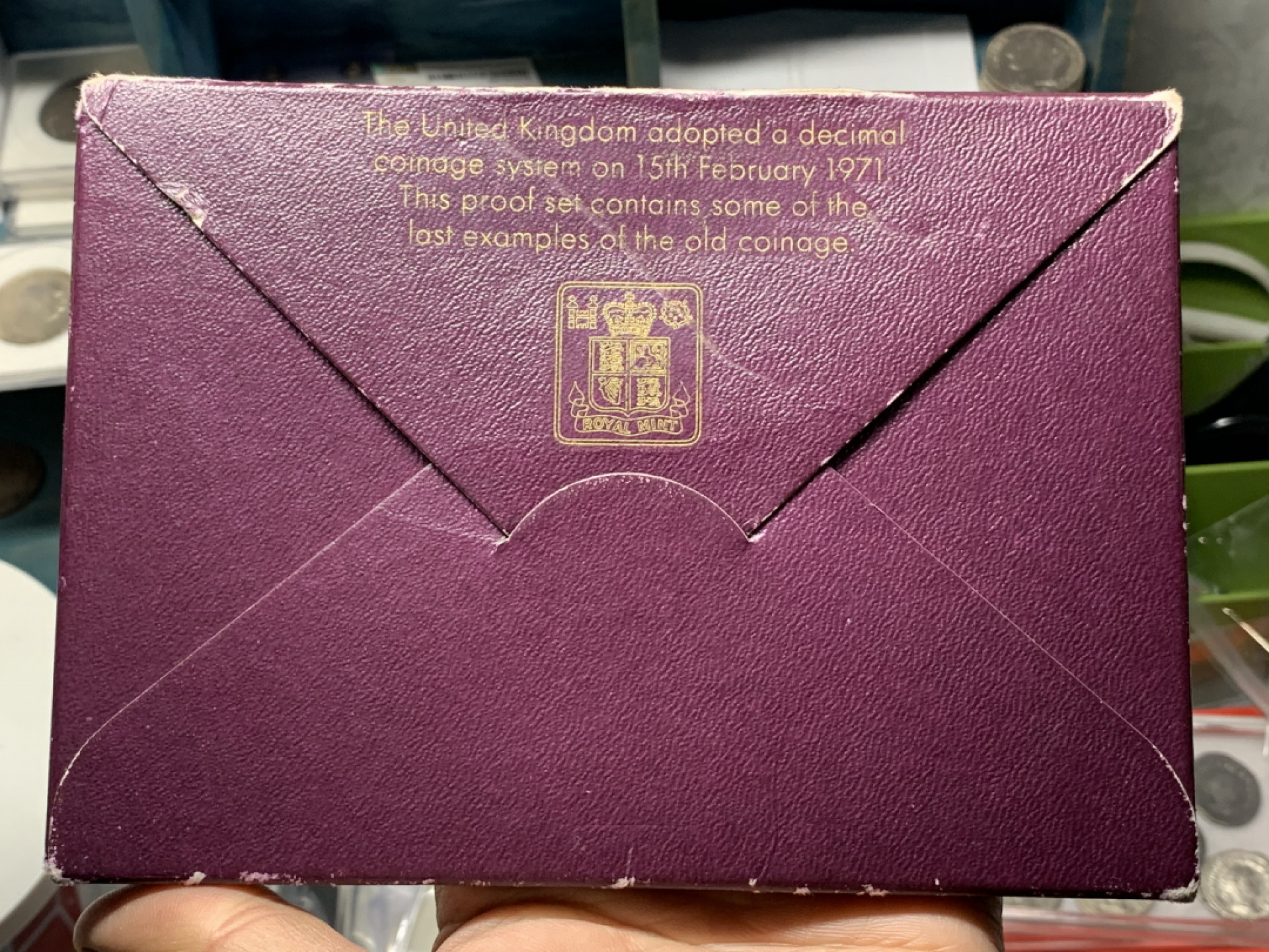 《竞宝斋》第27场-本周日，周一2场连拍（全场顺丰包邮） 英国 1970年 皇家铸币厂套币 十进制改革 伊丽莎白二世青年头像版 共9枚 带原封装与包装