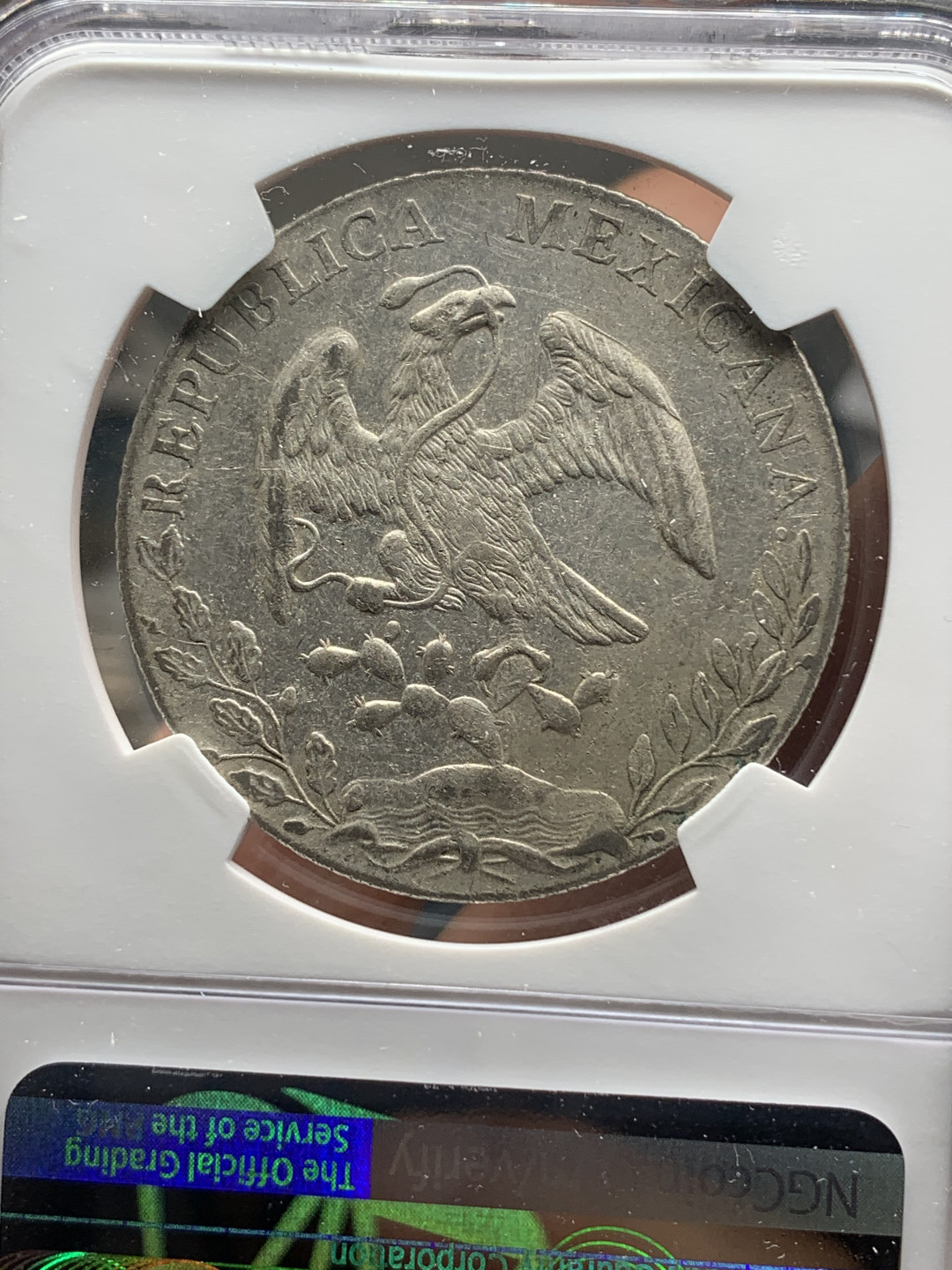 《竞宝斋》第27场-本周日，周一2场连拍（全场顺丰包邮） NGC-AUD   墨西哥 1888年 8 里亚尔   墨西哥厂  银币     原味mo厂老鹰 吉祥年份