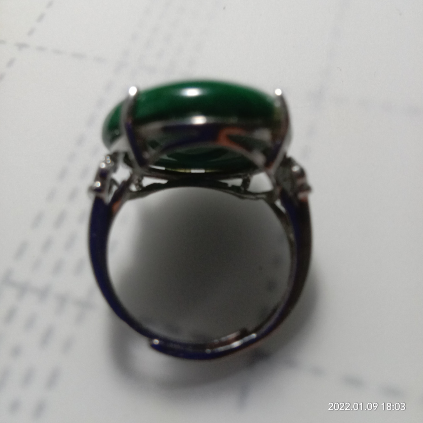 天然原矿孔雀石男士戒指