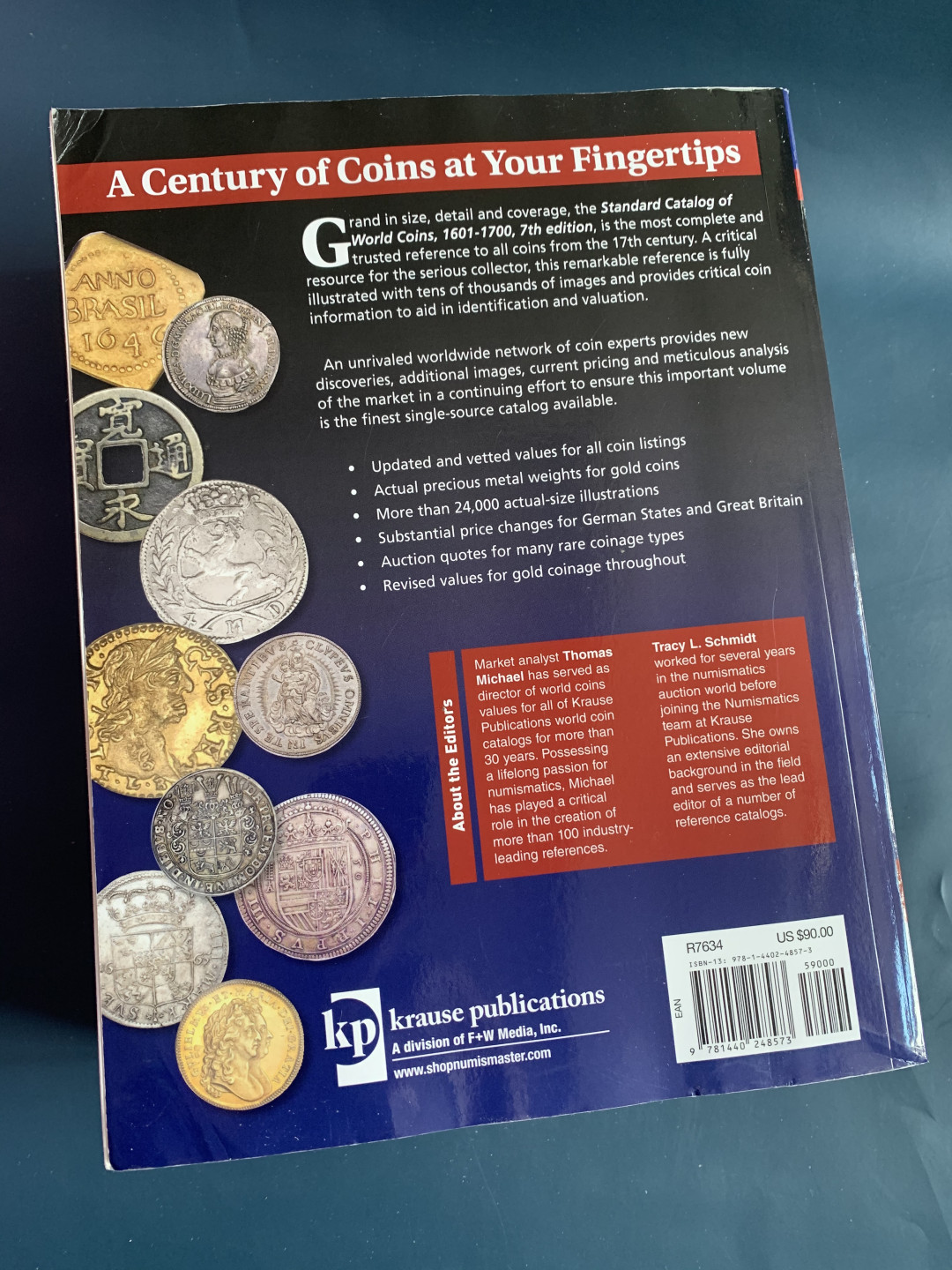 《竞宝斋》第28场-本周日，周一2场连拍（全场顺丰包邮） 难得 克劳斯目录 最新第七版 1601-1700年 涵盖世界24000枚钱币，杂志大小印刷非常清晰，厚达1632页！目录重约3公斤