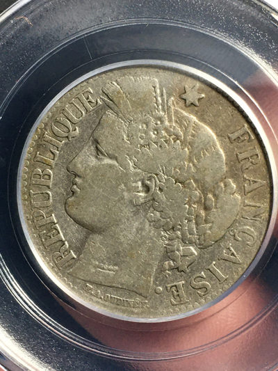 点关注外国银币一周放大漏15件左右 - 1881年法国谷物女神银币2法郎