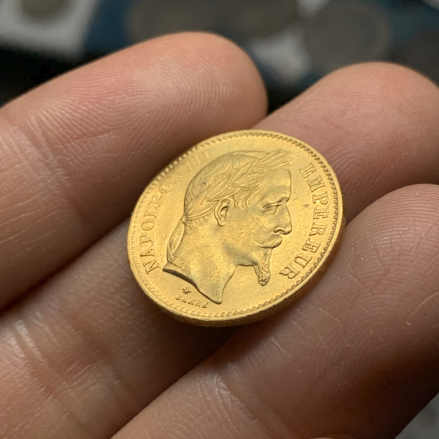 《竞宝斋》第28场-本周日，周一2场连拍（全场顺丰包邮） 法国 1868年 拿破仑三世 20法郎 金币花冠版