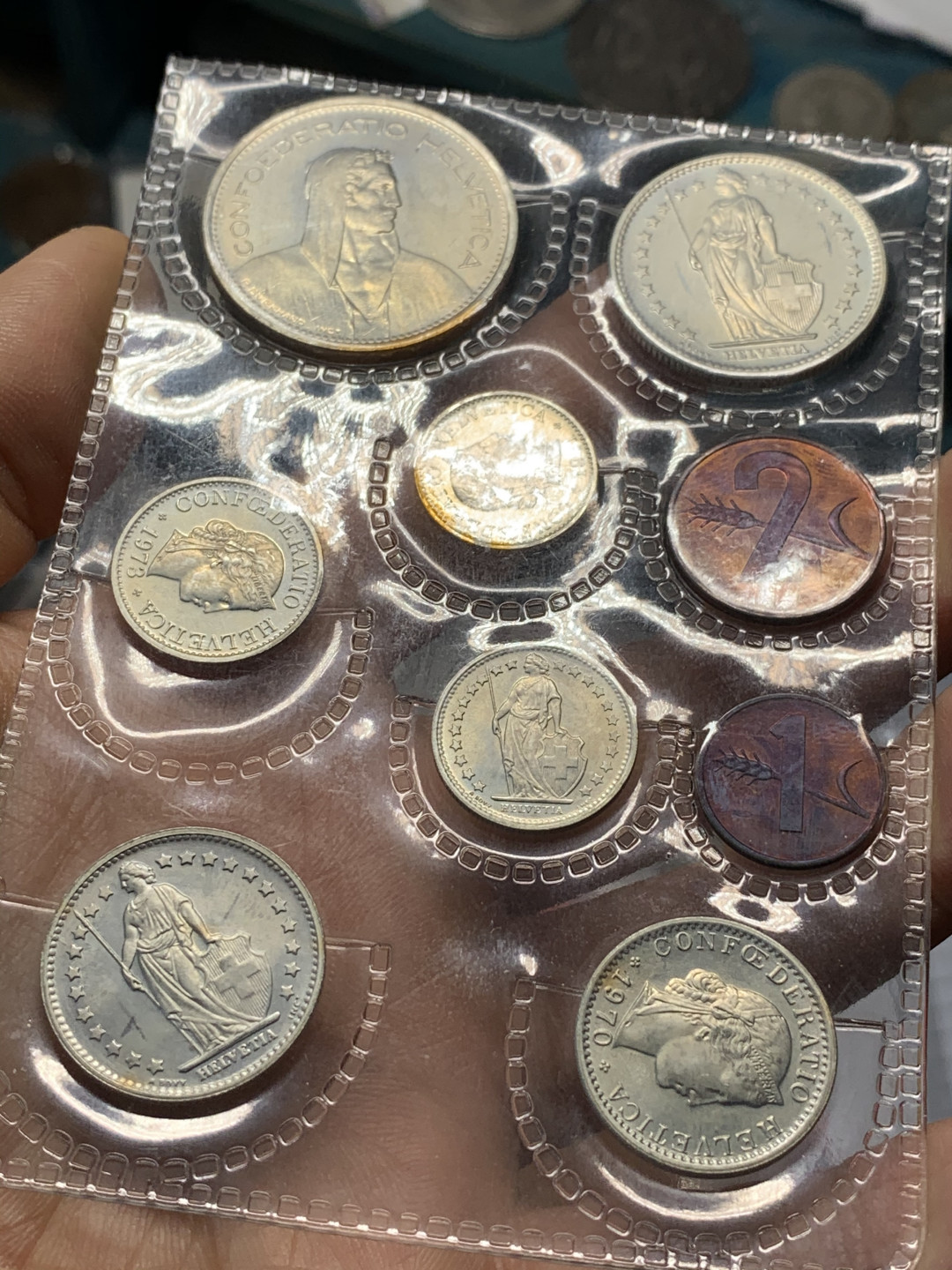 《竞宝斋》第28场-本周日，周一2场连拍（全场顺丰包邮） 瑞士精制镍币和铜币9枚套