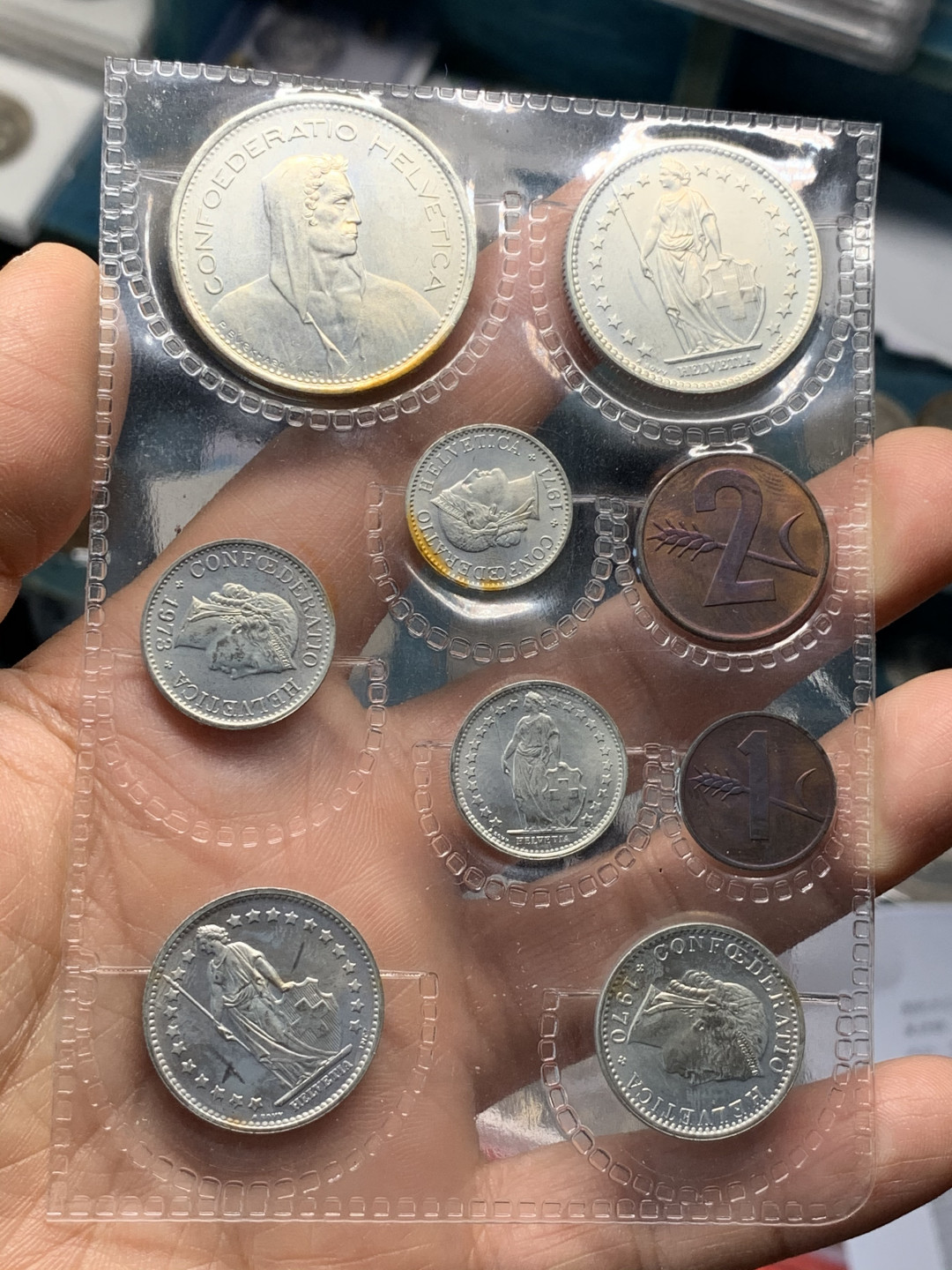 《竞宝斋》第28场-本周日，周一2场连拍（全场顺丰包邮） 瑞士精制镍币和铜币9枚套