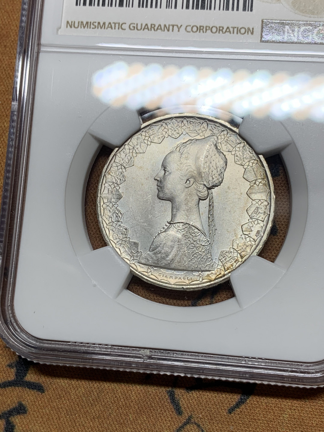 《竞宝斋》第28场-本周日，周一2场连拍（全场顺丰包邮） NGC MS66 亚军分 意大利 1966年 500里拉 帆船 银币 好品不少，高分凤毛麟角