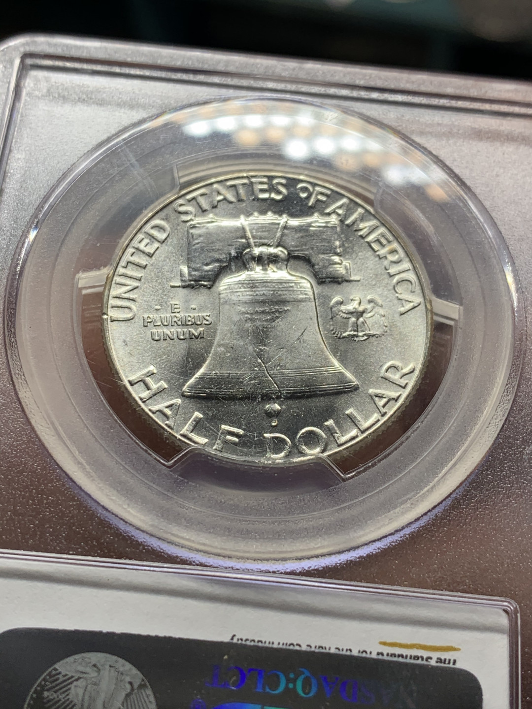 《竞宝斋》第28场-本周日，周一2场连拍（全场顺丰包邮） PCGS-MS64 美国1961年 富兰克林 半美元银币 