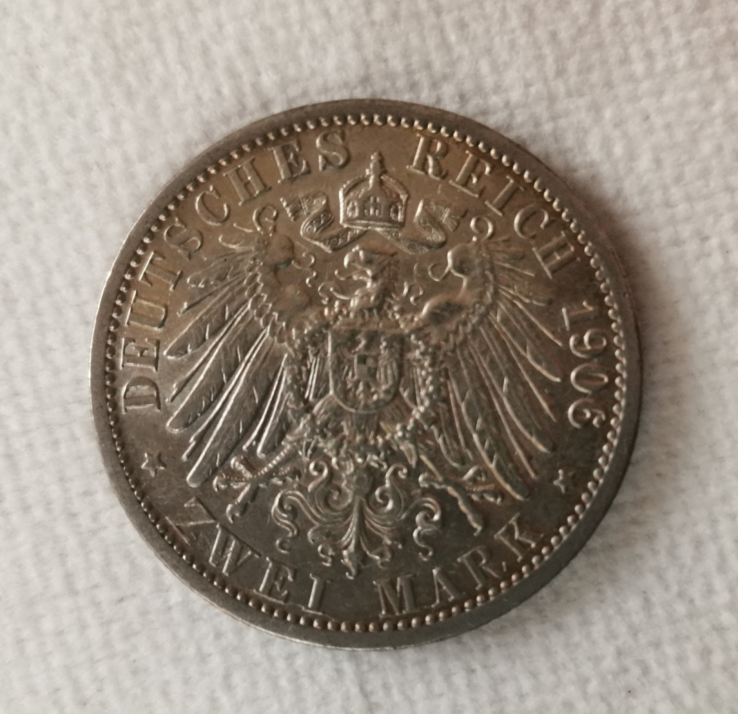 第23期拍卖会 金色包浆带光品1906年德国普鲁士威廉二世2马克银币