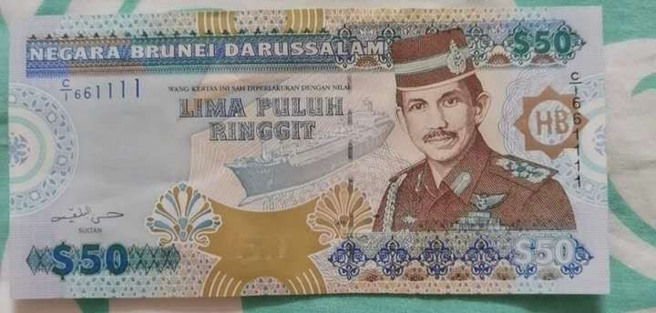 N&C 第十七期：惠友场 文莱1996年50元纸币 珍稀品种 九五上品豹子号