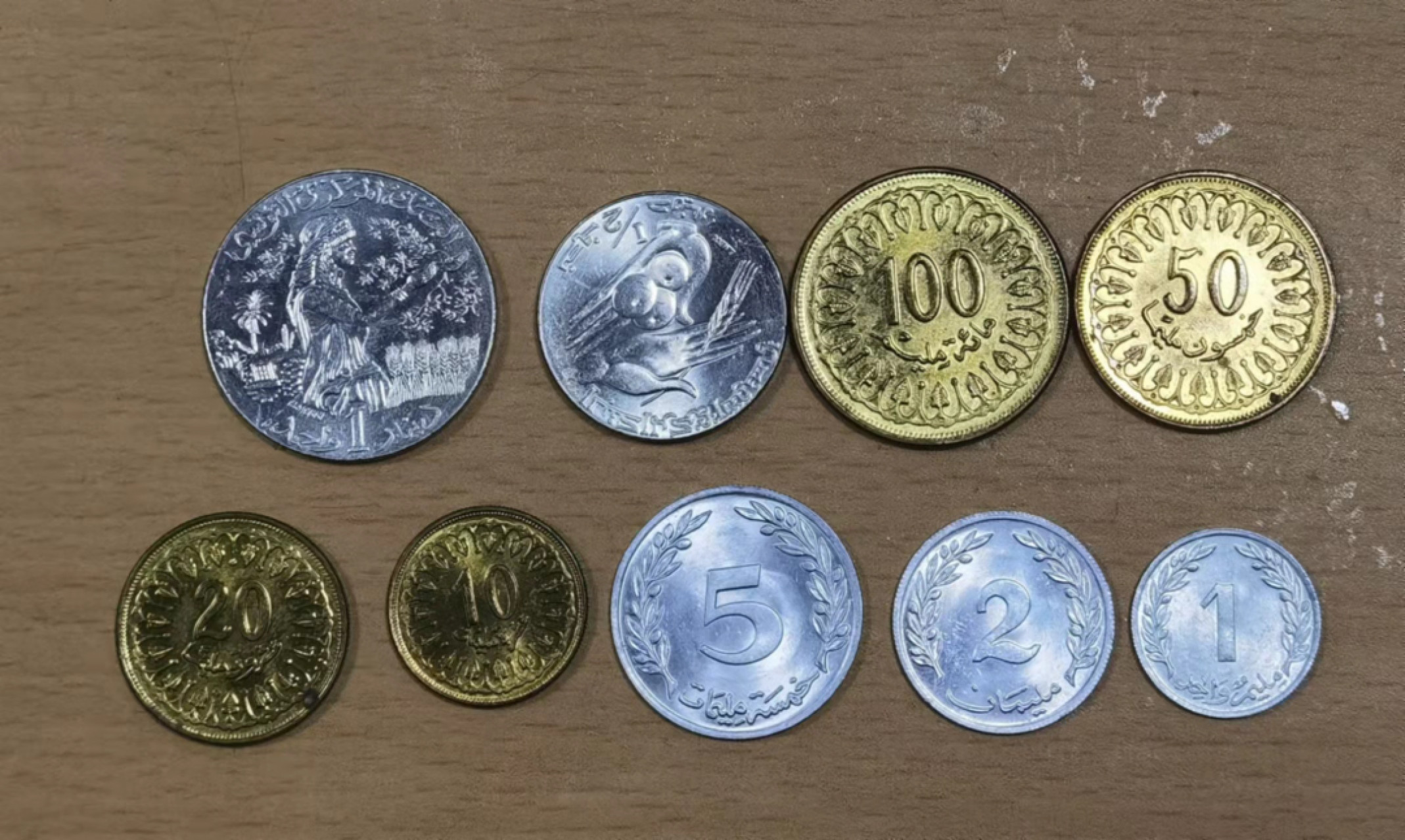 北京马甸外国钱币专卖店微拍第六十七期，非贵金属外国纪念币，流通币专场，陆续上新欢迎关注 好品突尼斯流通币9枚／套