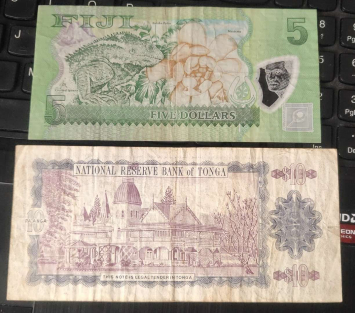 N&C 第十七期：惠友场 斐济5和汤加10两张 品相如图