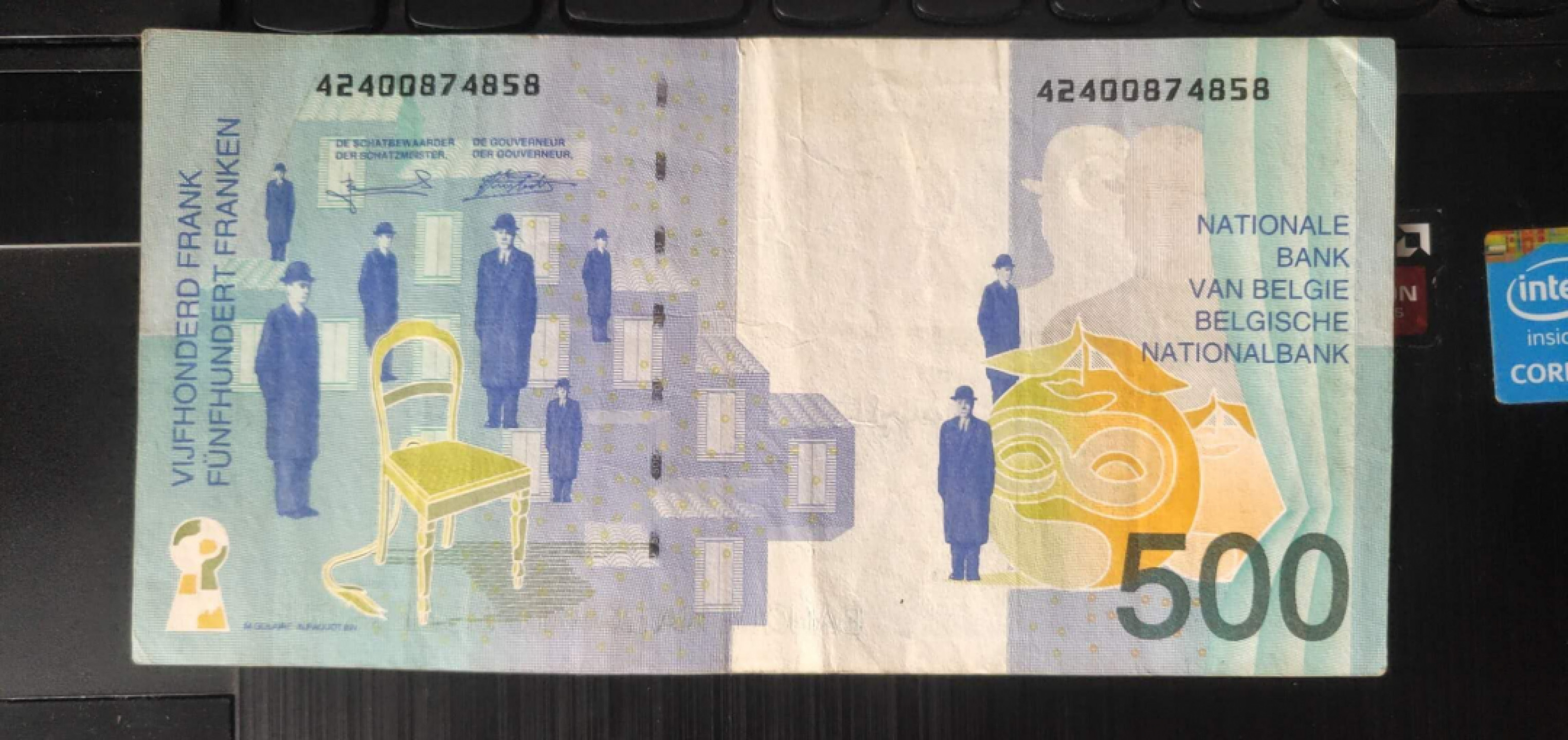 N&C 第十七期：惠友场 末版比利时500法郎 艺术风格浓厚 品相如图