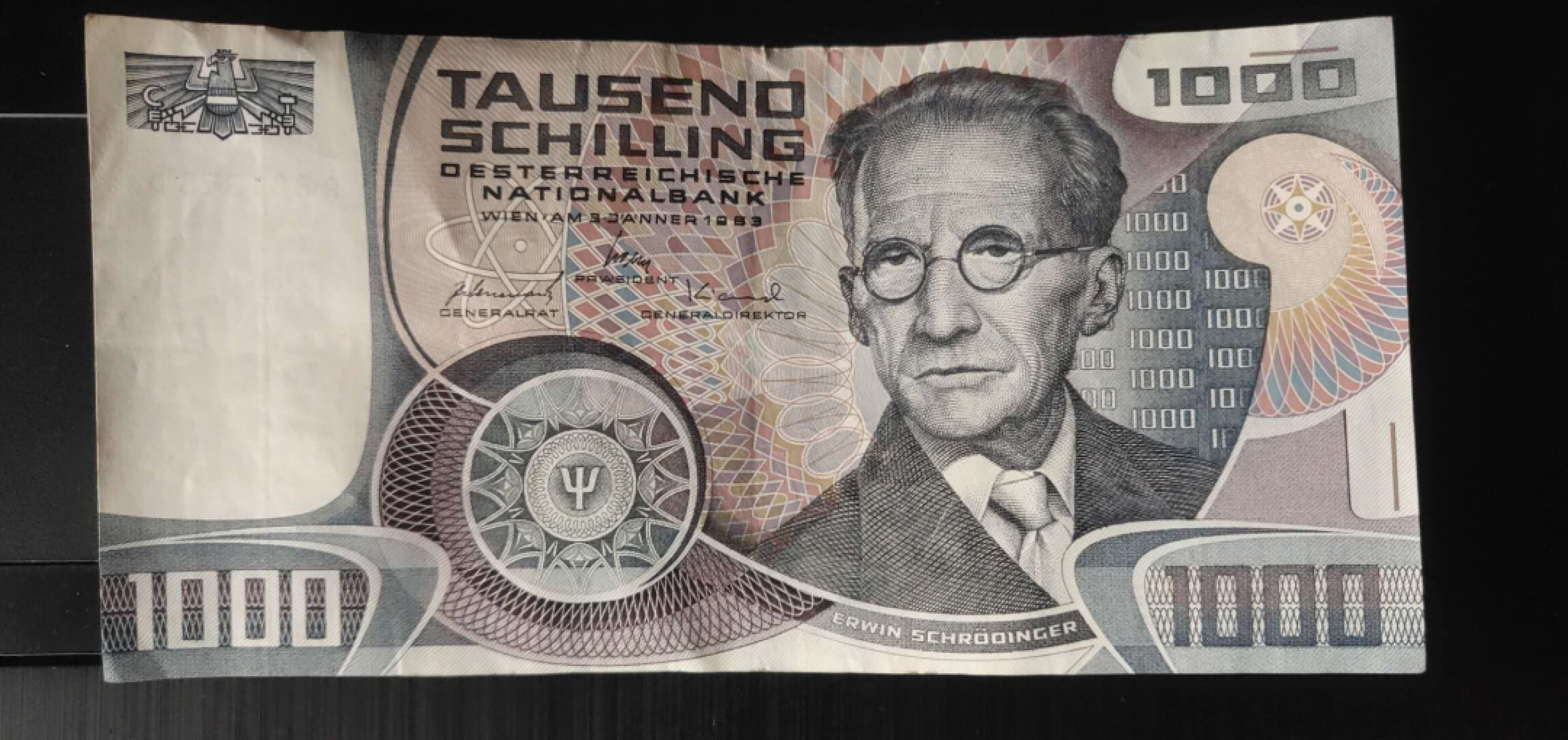 N&C 第十七期：惠友场 1983年奥地利1000先令 薛定谔 品如图