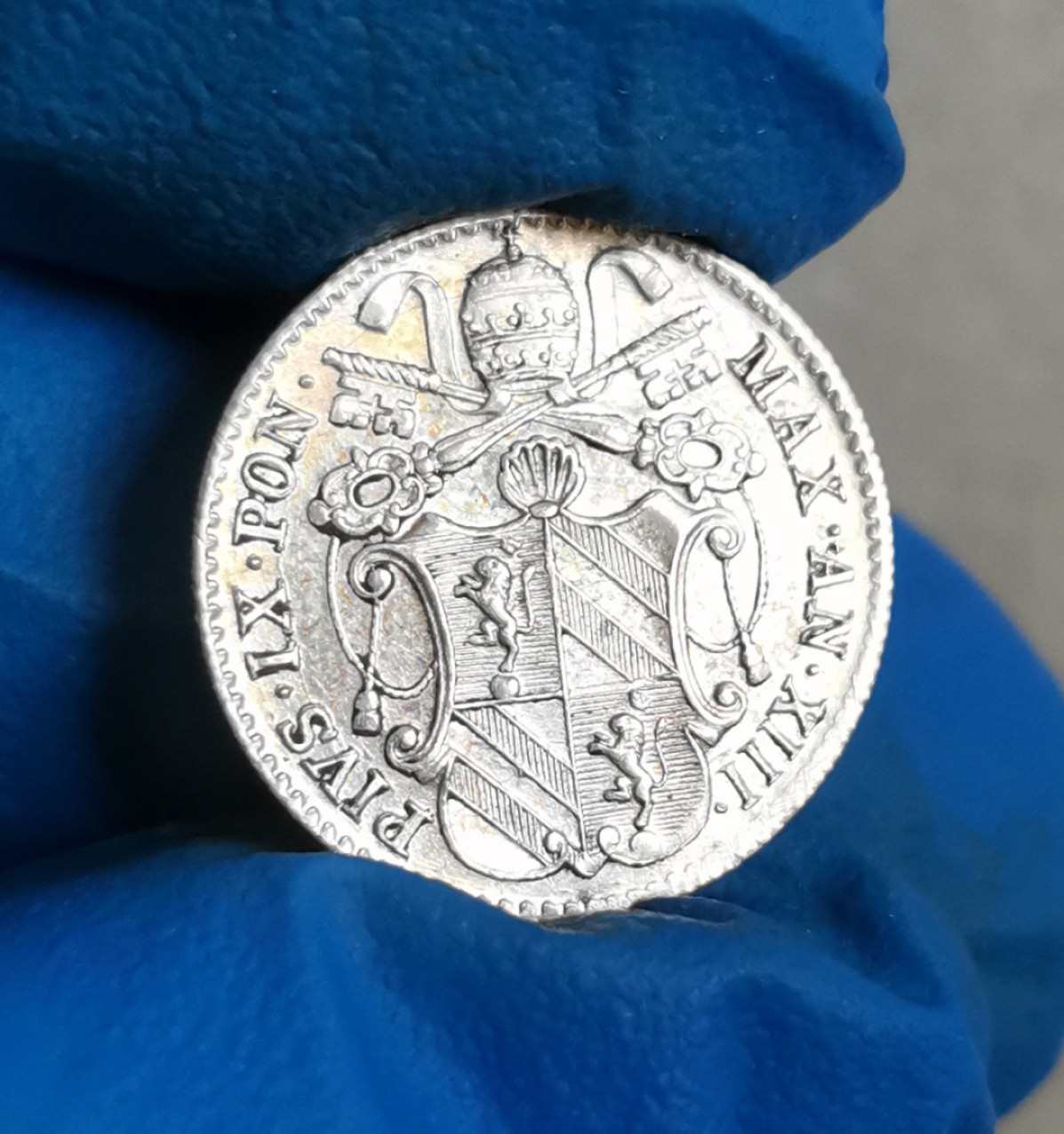 第23期拍卖会 好品相1858年梵蒂冈教皇国5B银币（少见品种）