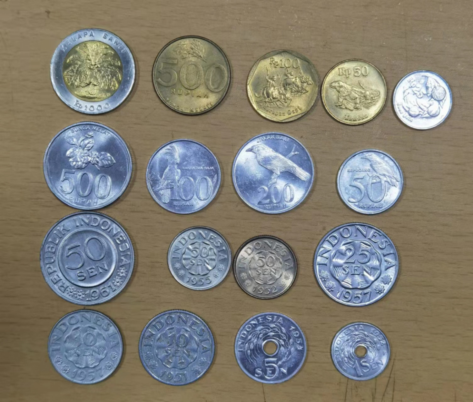 北京马甸外国钱币专卖店微拍第六十七期，非贵金属外国纪念币，流通币专场，陆续上新欢迎关注 印尼流通币17枚