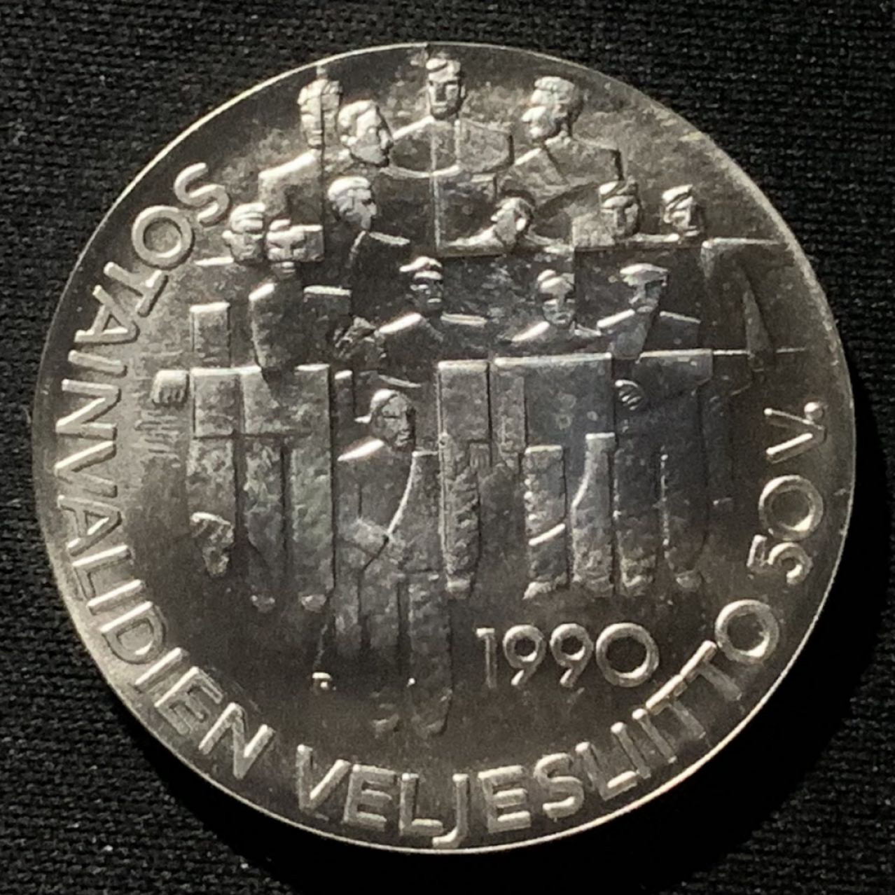 紫瑗钱币——第166期拍卖 芬兰 1990年 伤残退伍军人协会成立50周年 100马克 24克 0.83银