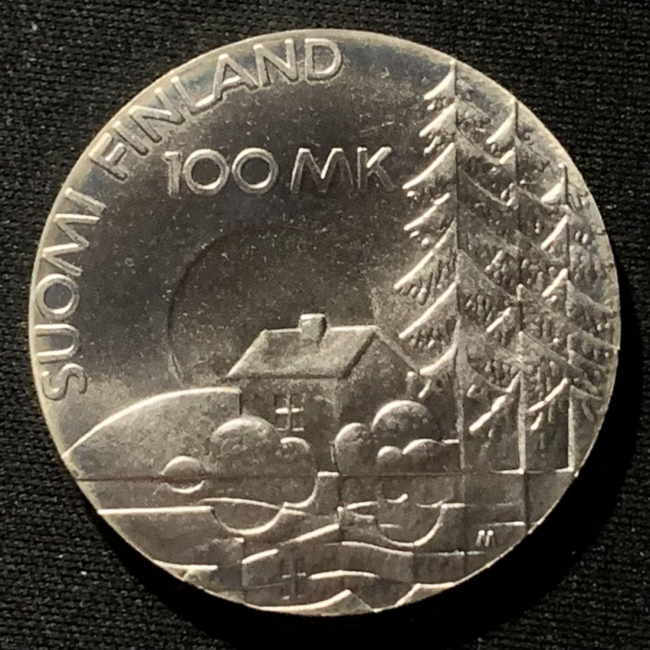 紫瑗钱币——第166期拍卖 芬兰 1990年 伤残退伍军人协会成立50周年 100马克 24克 0.83银