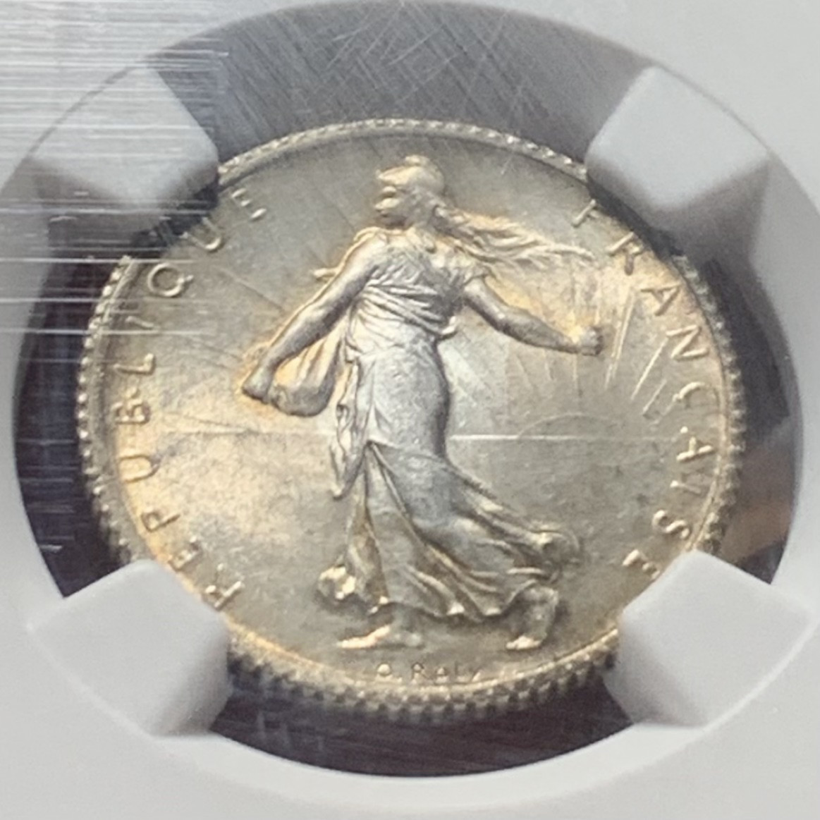 紫瑗钱币——第166期拍卖 法国 1920年 播种女神 1法郎 银币 NGC MS64 环彩