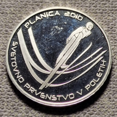 0起1加-纯粹捡漏拍-62场 - 斯洛文尼亚2010年30欧元世界滑雪锦标赛精制纪念银币-量7000