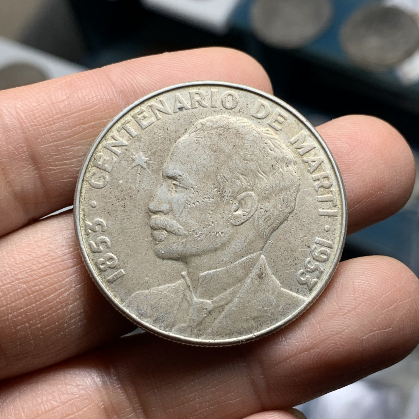 《竞宝斋》第30场-周日，周一，周二3场连拍（全场顺丰包邮） 古巴 1953年 马丁百年纪念 1比索 大银币 原味好品