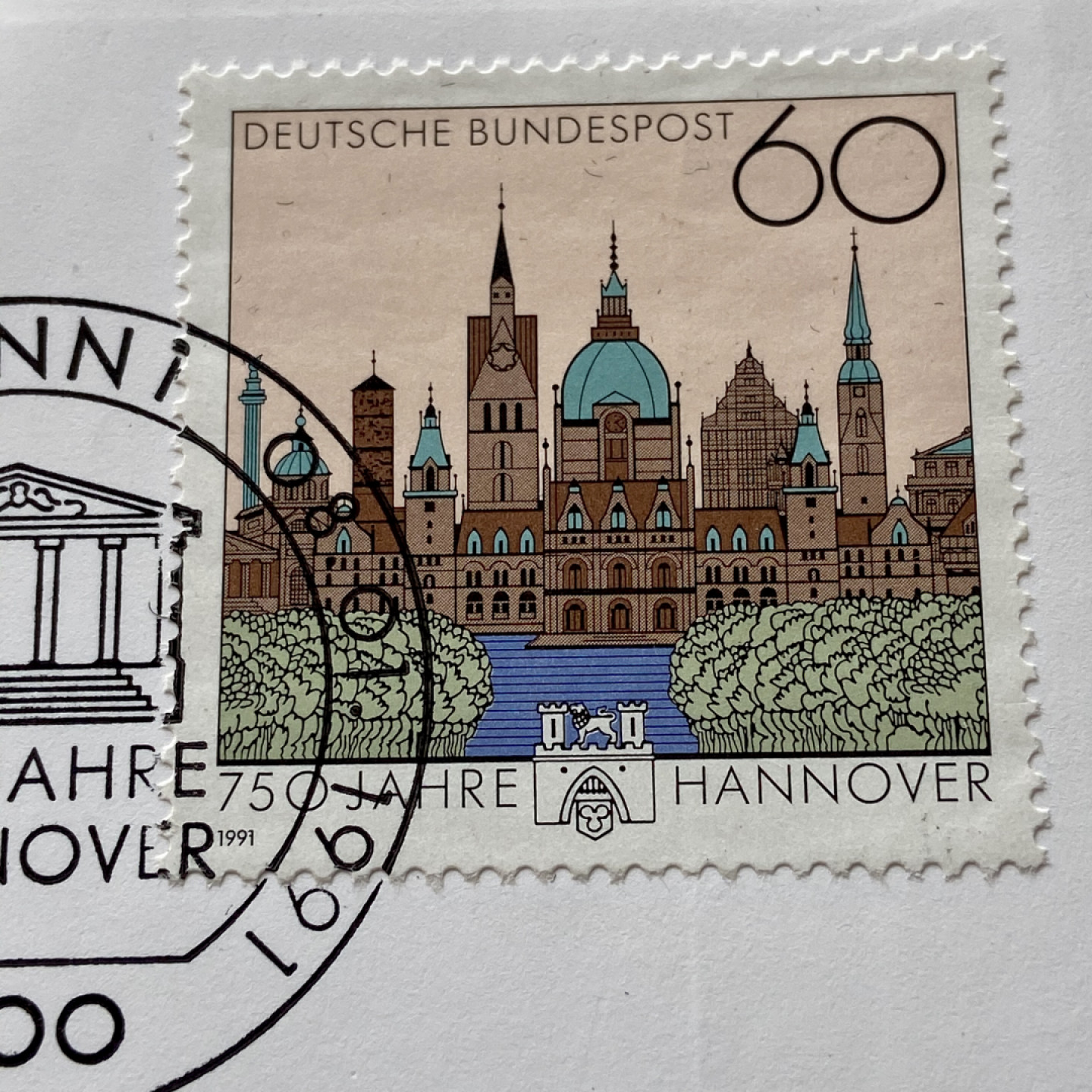 【Numismatist】第四场-0起拍-0佣金-包邮-世界硬币 汉诺威750周年纪念章 1241-1991年 克朗型大铜章 铜章和邮票对应