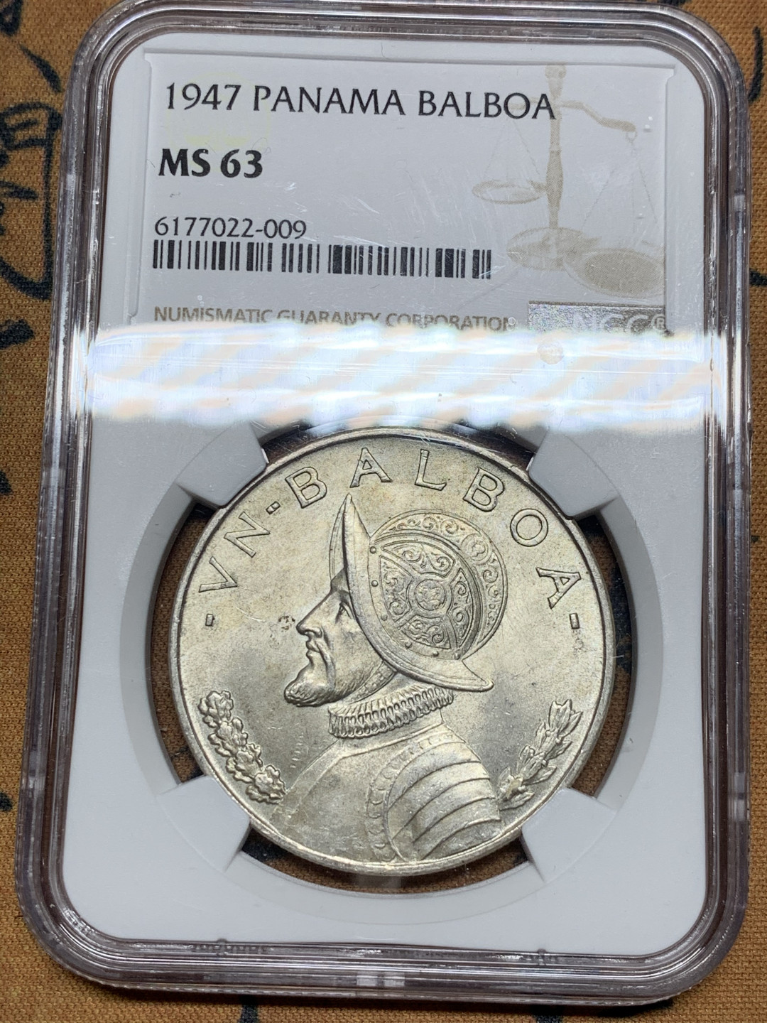 《竞宝斋》第30场-周日，周一，周二3场连拍（全场顺丰包邮） NGC-MS63 巴拿马 1947年 女神 1B 大银币 转光好品 顶级状态