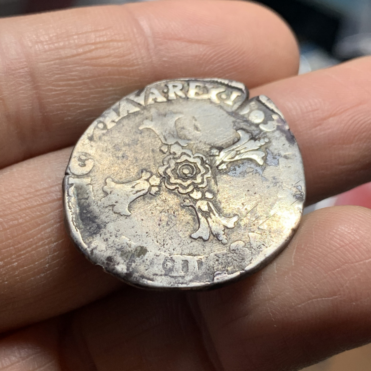 《竞宝斋》第30场-周日，周一，周二3场连拍（全场顺丰包邮） 法国 1603年 2法郎银币 历经400年的原味 30mm，9.3克 非常难得