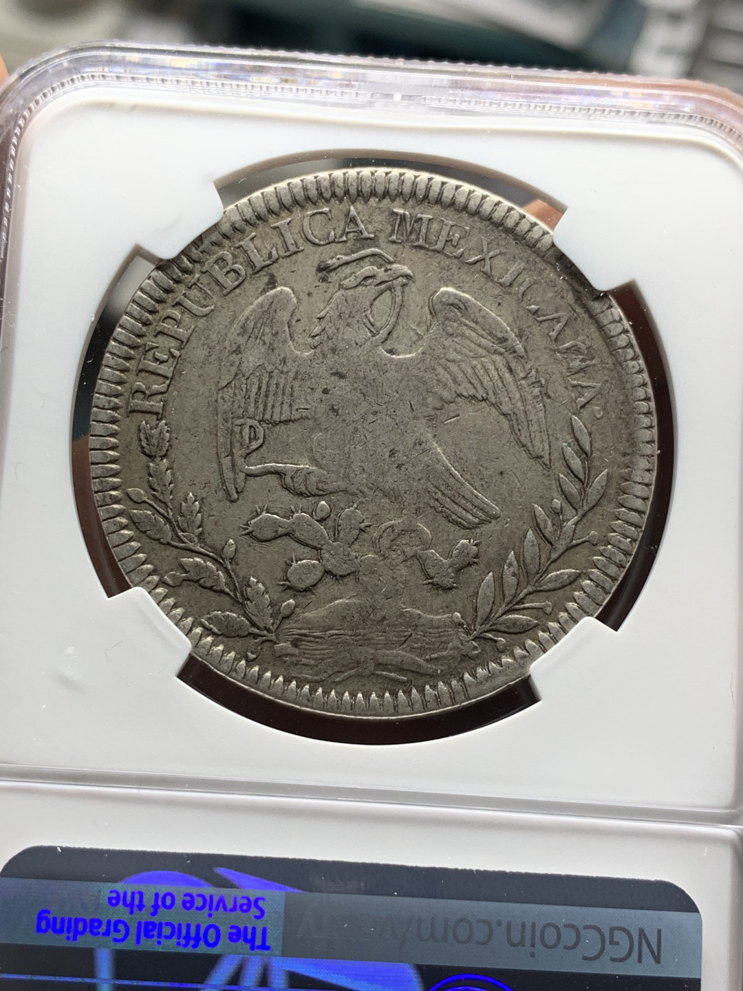 《竞宝斋》第30场-周日，周一，周二3场连拍（全场顺丰包邮） NGC-VF35 墨西哥 1845Zs年 鹰洋 8R 银币 磨具1844年版 更高分只有四枚 非常罕见