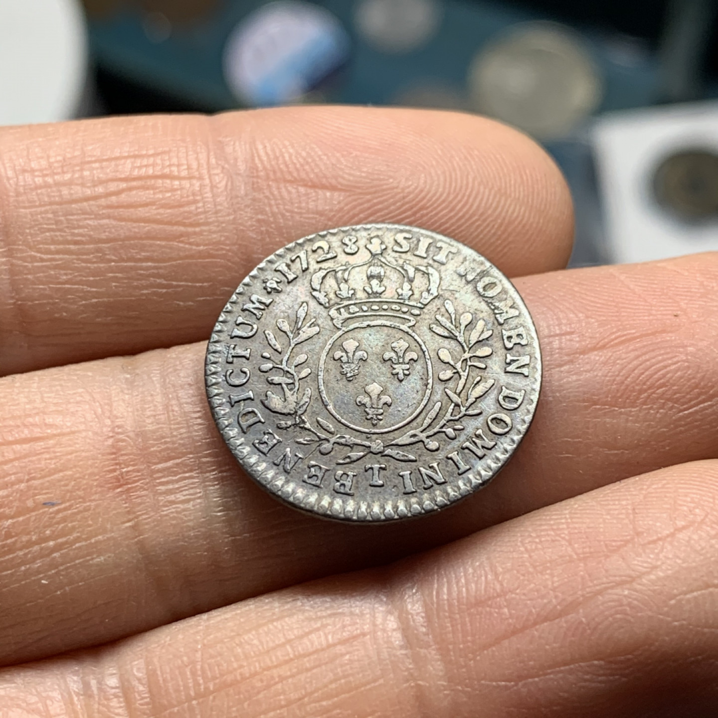 《竞宝斋》第30场-周日，周一，周二3场连拍（全场顺丰包邮） 法国 1728年 路易十五 12S 小银币 原味 这样的品相已经非常难得