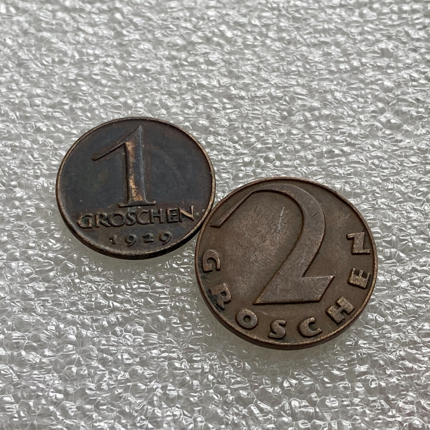 【Numismatist】第四场-0起拍-0佣金-包邮-世界硬币 奥地利1929年1、2格罗申铜币一组