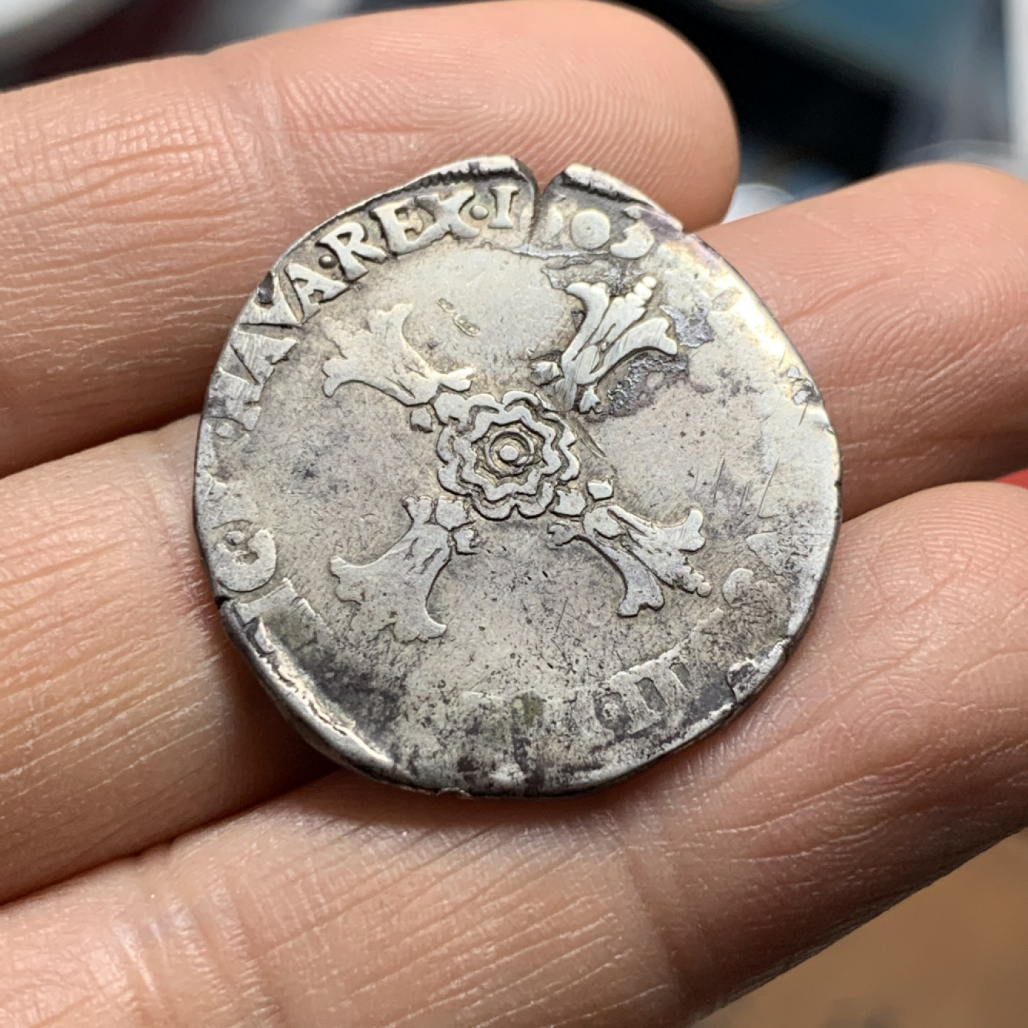 《竞宝斋》第30场-周日，周一，周二3场连拍（全场顺丰包邮） 法国 1603年 2法郎银币 历经400年的原味 30mm，9.3克 非常难得