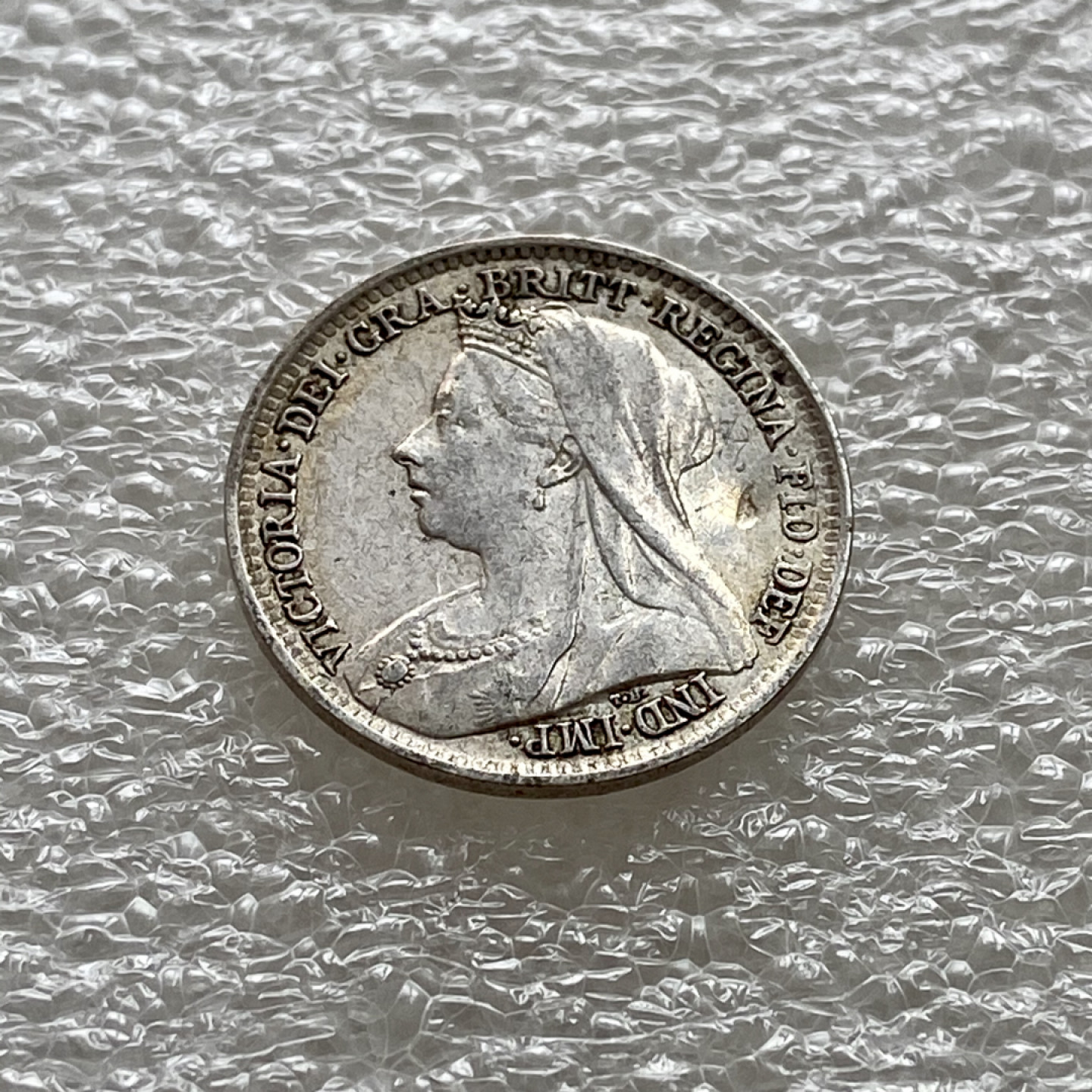 【Numismatist】第四场-0起拍-0佣金-包邮-世界硬币 英国1893年批纱维多利亚3便士银币