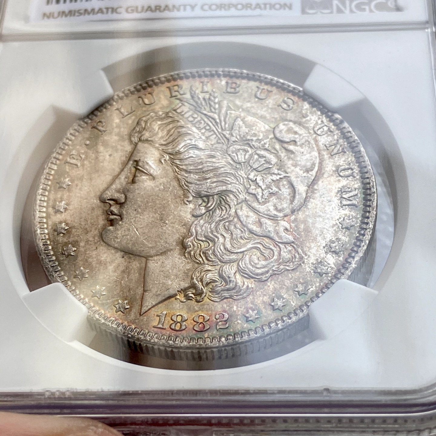 【Numismatist】第四场-0起拍-0佣金-包邮-世界硬币 美国1882年摩根银币O版 NGC评级MS63分 双面均匀彩 很漂亮