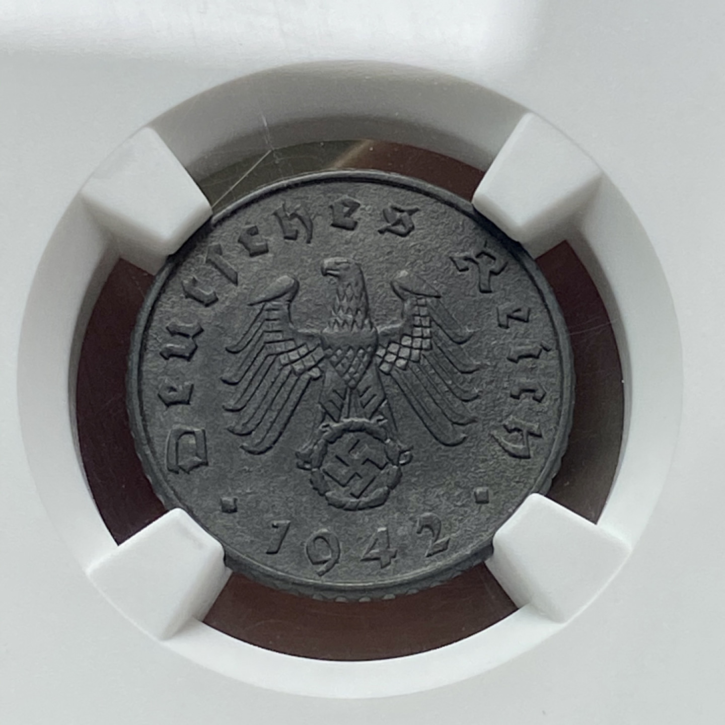 【Numismatist】第四场-0起拍-0佣金-包邮-世界硬币 德国1942年5芬尼 自己送的上海NGC 品相很好 一直没看懂这个评分