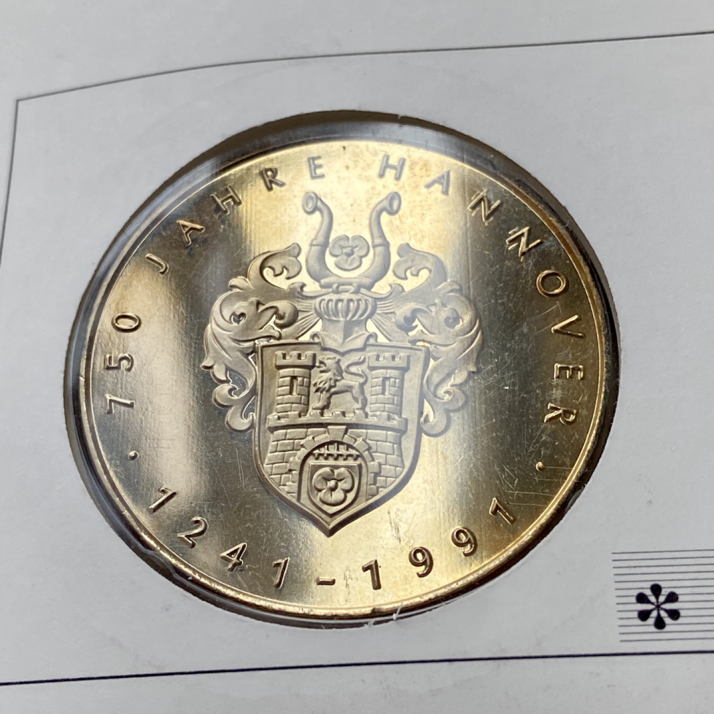 【Numismatist】第四场-0起拍-0佣金-包邮-世界硬币 汉诺威750周年纪念章 1241-1991年 克朗型大铜章 铜章和邮票对应