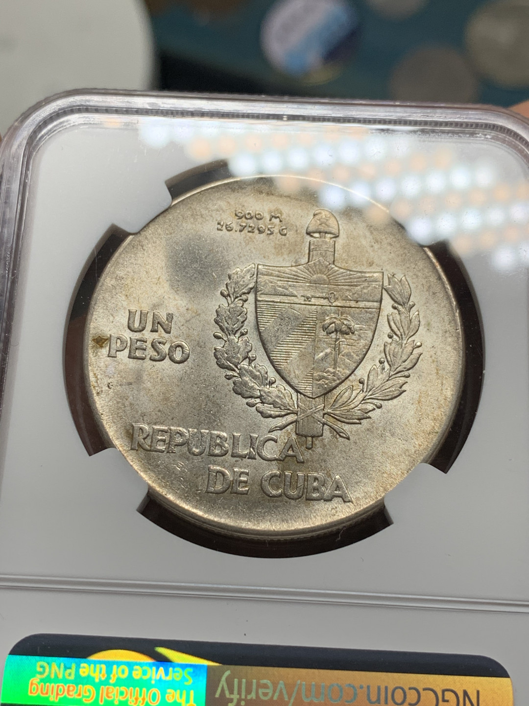 《竞宝斋》第30场-周日，周一，周二3场连拍（全场顺丰包邮） NGC-MS63 古巴 1939年 ABC女神版 1比索 大银币 古巴大热品种 高分极其难得