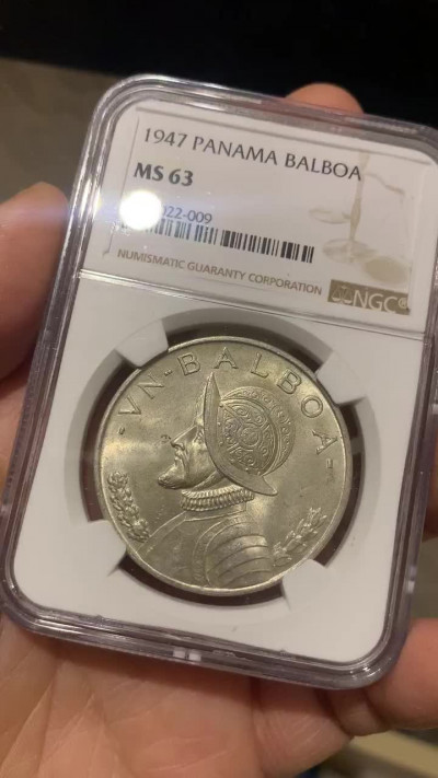 《竞宝斋》第30场-周日，周一，周二3场连拍（全场顺丰包邮） NGC-MS63 巴拿马 1947年 女神 1B 大银币 转光好品 顶级状态