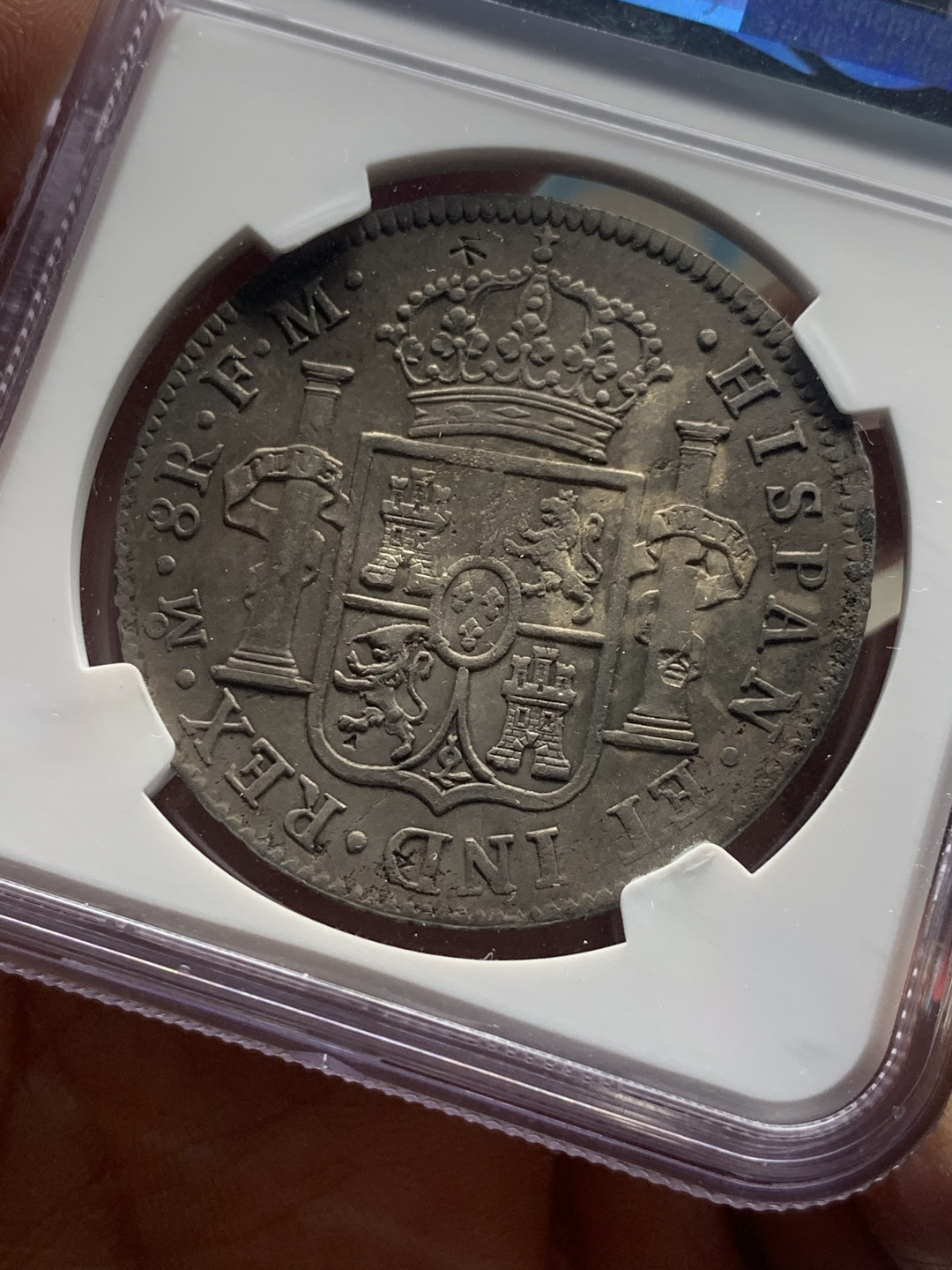 《竞宝斋》第30场-周日，周一，周二3场连拍（全场顺丰包邮） NGC评级 墨西哥1799年 卡四 8R 双柱大银币 原味好细节