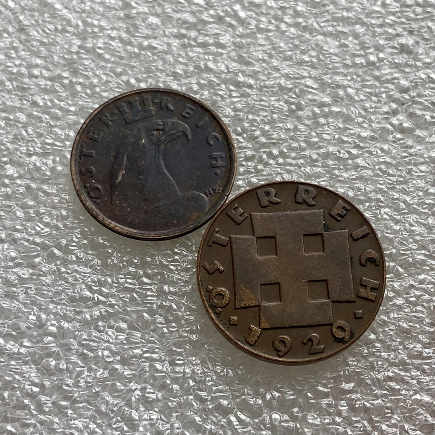 【Numismatist】第四场-0起拍-0佣金-包邮-世界硬币 奥地利1929年1、2格罗申铜币一组