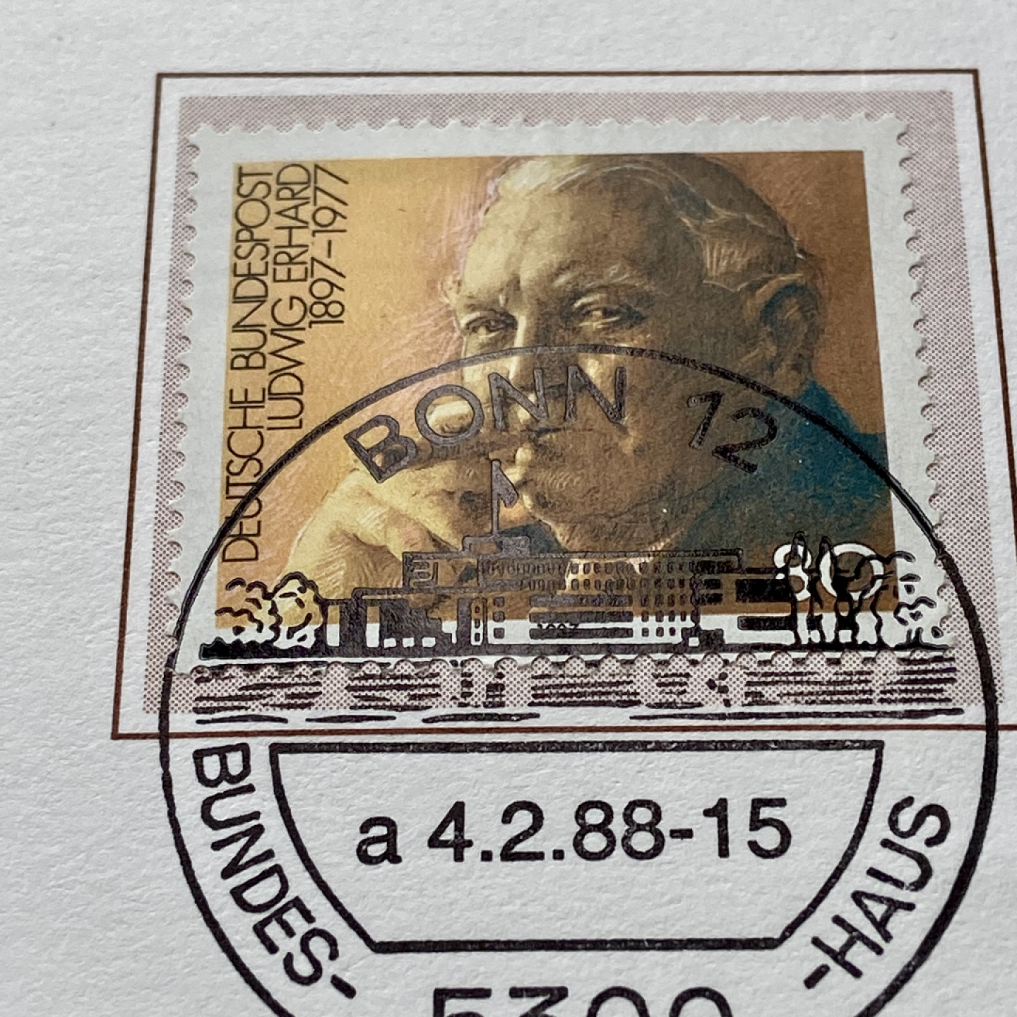 【Numismatist】第四场-0起拍-0佣金-包邮-世界硬币 德国1988年2马克 路德维希·艾哈德  邮票和硬币对应